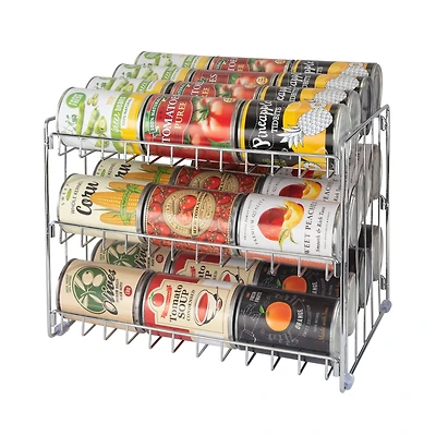 Kitchen Details 3-Tier Chrome Can Storage Organizer Rack