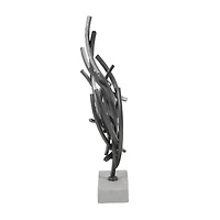 23" Gray Metal Abstract Sculpture