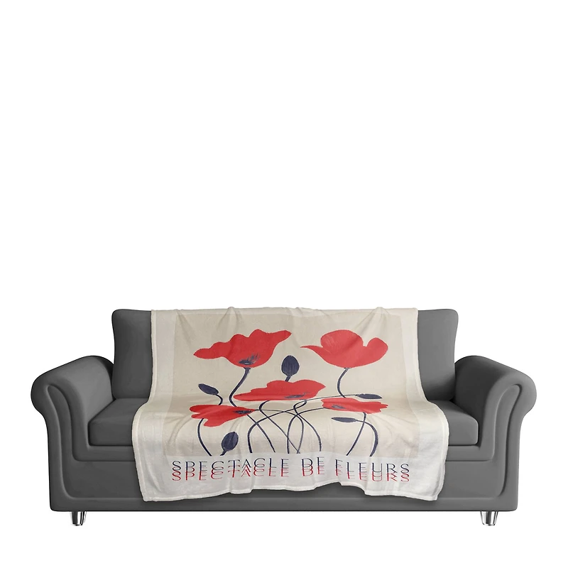 Spectacle De Fleurs 50" x 60" Coral Fleece Blanket