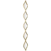 Gold Metal Slim Stacked Chain 5 Layer Wall Mirror with Tear Drop Pattern 7" x 1" x 59"