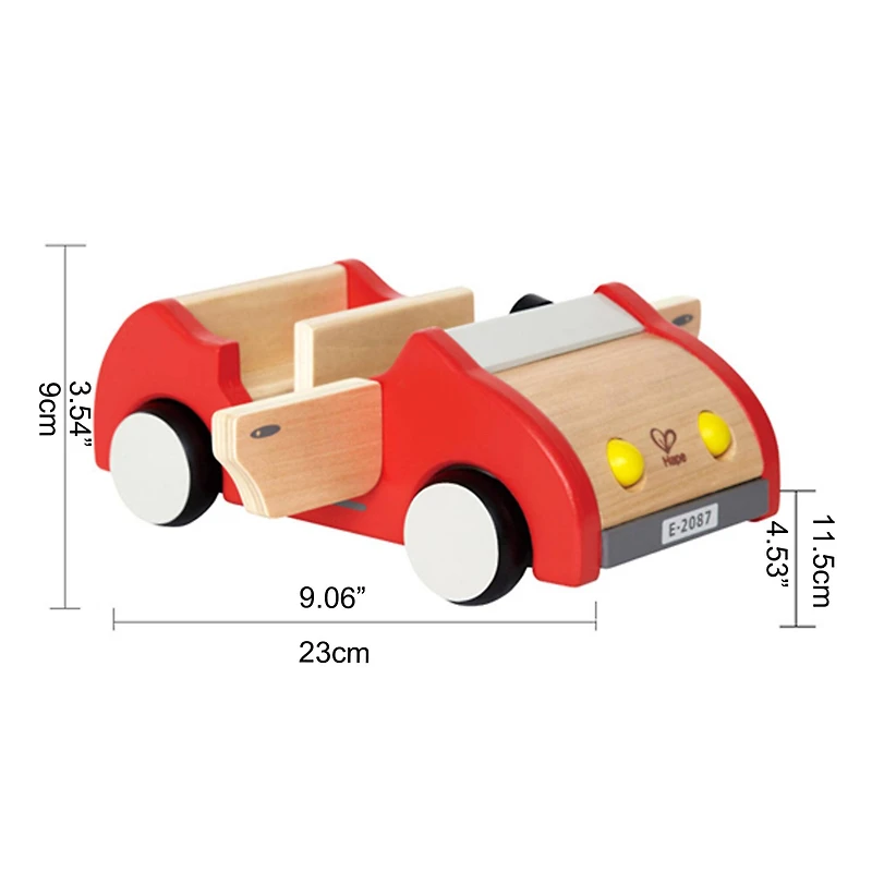 Hape Red Wooden Dollhouse Family Car