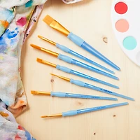 9 Pack: Golden Taklon Flat Variety Brush Set by Craft Smart®