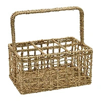Hello Honey® Natural Handwoven Seagrass 6 Section Caddy with Handle