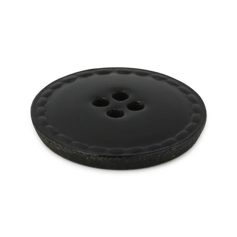 Dritz® 25mm Black Recycled Leather Round Button, 3ct.
