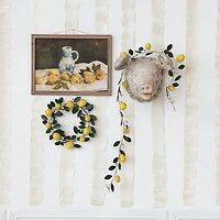 Hello Honey® 16" Hand-Painted Lemon & Leaves Metal Wreath