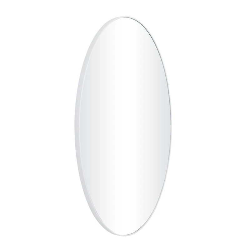 White Contemporary Wall Mirror, 18" x 1" x 32"
