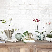 Hello Honey® 7.75" Green Round Twisted Glass Vase