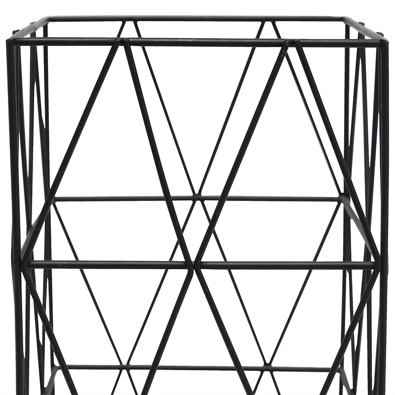 Simple Designs 10" Geometric Square Metal Table Lamp