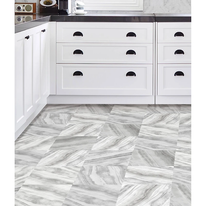 FloorPops Polished Peel & Stick Floor Tiles