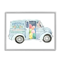 Stupell Industries Patterned Easter Eggs Truck Holiday Bunny Painting Framed Giclee Art