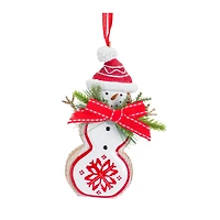 6 Pack Red & White Christmas Icon Ornaments