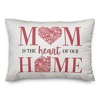 Mom is the Heart of our Home Lumbar Throw Pillow