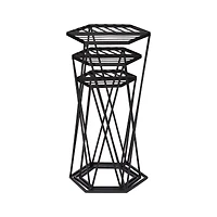 Glitzhome® Modern Hexagon Black Metal Planter Set