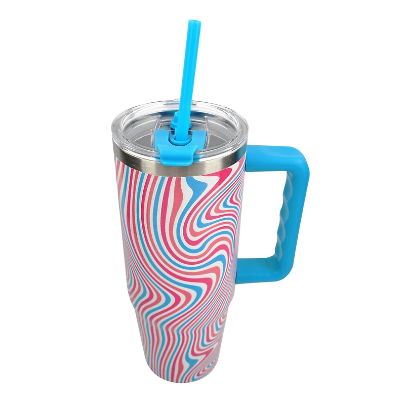 30oz. Blue Wavy Stainless Steel Insulated Tumbler by Celebrate It™