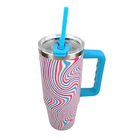 30oz. Blue Wavy Stainless Steel Insulated Tumbler by Celebrate It™