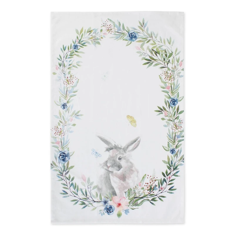DII® Floral Bunnies Printed Dishtowel, 3ct.