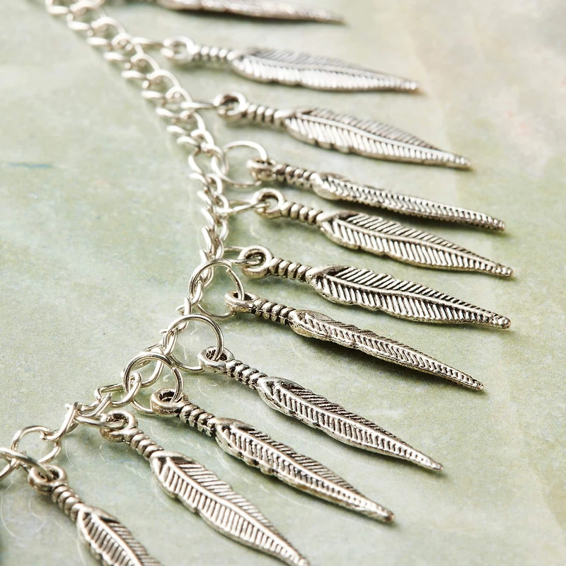 Silver Plated Feather Charms, 25mm by Bead Landing™
