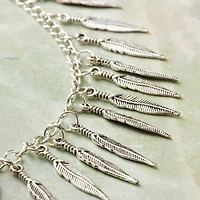 Silver Plated Feather Charms, 25mm by Bead Landing™