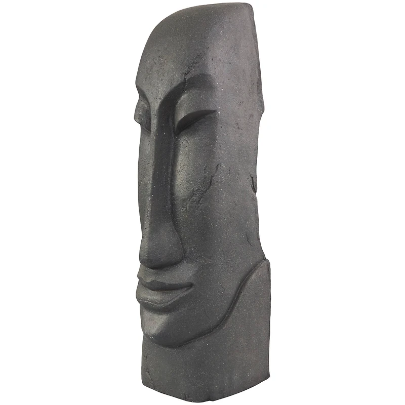 31" Black Tall Distressed Totem Face Sculpture