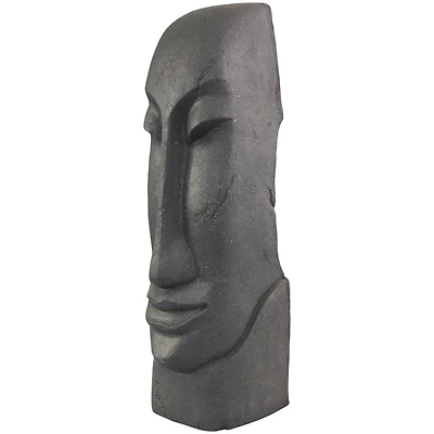 31" Black Tall Distressed Totem Face Sculpture