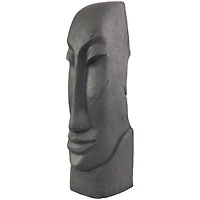 31" Black Tall Distressed Totem Face Sculpture