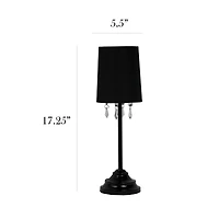 Simple Designs 17.2" Table Lamp with Fabric Shade & Hanging Beads