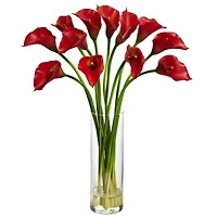 20" Mini Calla Lily Arrangement in Tall Vase
