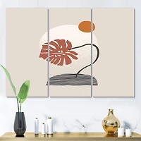 Designart - Tropical Palm Leaf & Abstract Geometry Shapes III