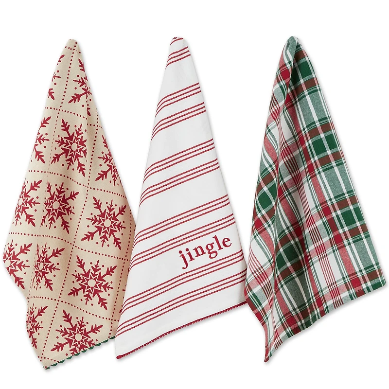 DII® Assorted Jingle Dishtowel Set