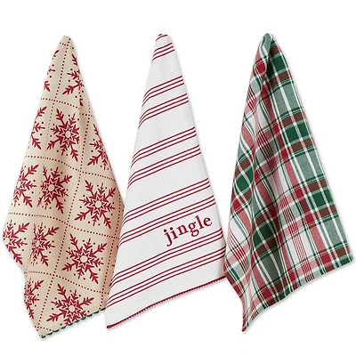 DII® Assorted Jingle Dishtowel Set