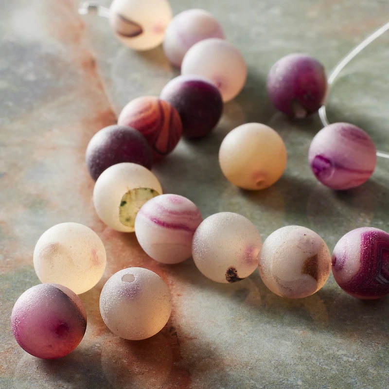 Purple Agate Round Beads, 10mm by Bead Landing™