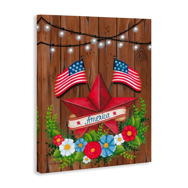 Stupell Industries Americana Country Garland Canvas Wall Art