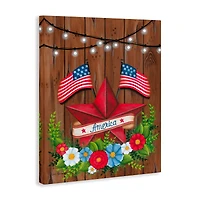 Stupell Industries Americana Country Garland Canvas Wall Art