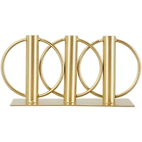 11" Gold Metal Overlapping Circular Ring Candelabra