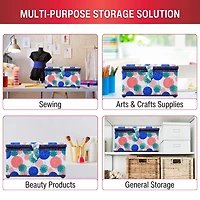 SINGER® Large Florence Floral Print Sewing Basket with Sewing Kit