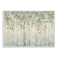 Stupell Industries Abstract Forest Leaves Trees Blue Tan Soft Painting Wood Wall Plaque