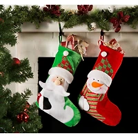 DII® Santa & Snowman Stocking Set