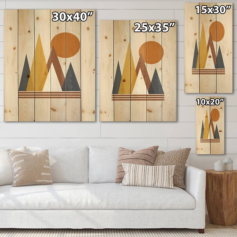 Designart - Mountain Abstract and Sun