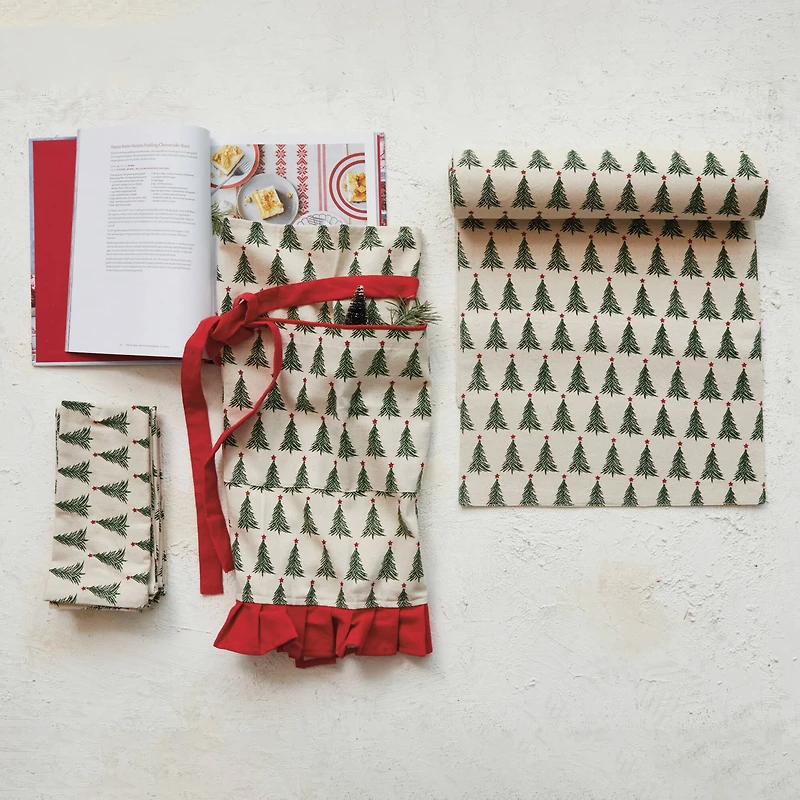Hello Honey® 18" Christmas Tree Print Stonewashed Cotton Napkins, 4ct.