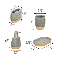 Honey Can Do Gray Speckled Bath Accessory Set