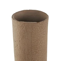 19.25" Brown Paper Mache Abstract Distressed Textured Vase with Triangular Handle