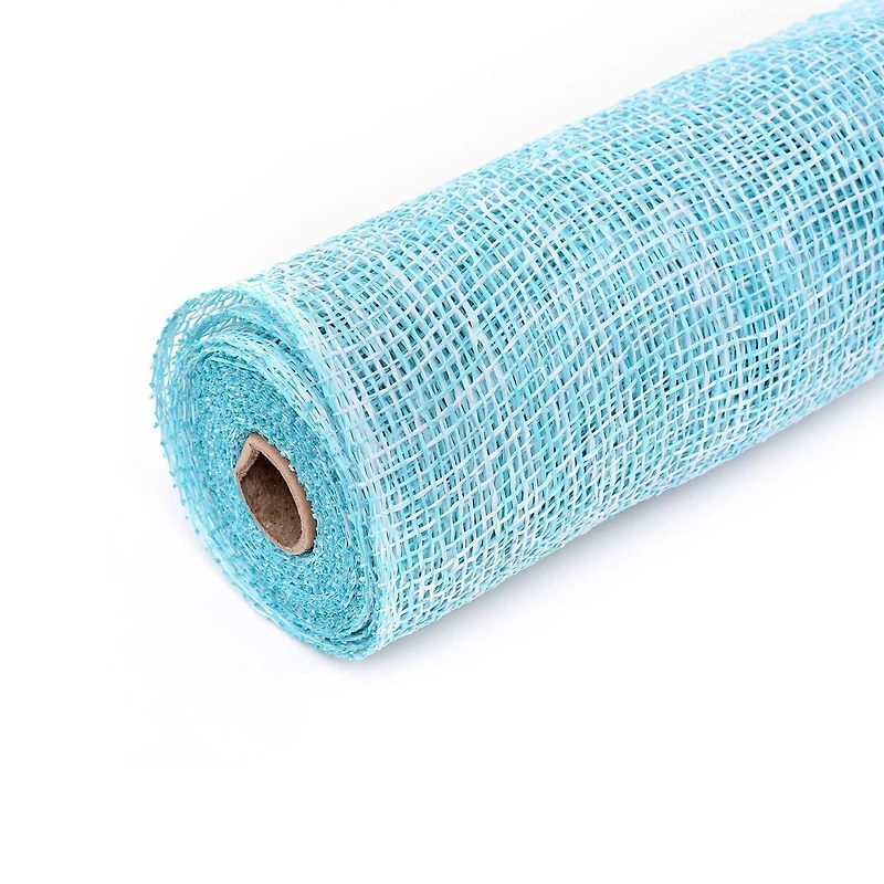 10" x 19ft. Light Blue & White Window Poly Burlap Mesh by Celebrate It™