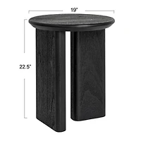 Hello Honey® Black Asymmetrical Fir Wood Round End Table