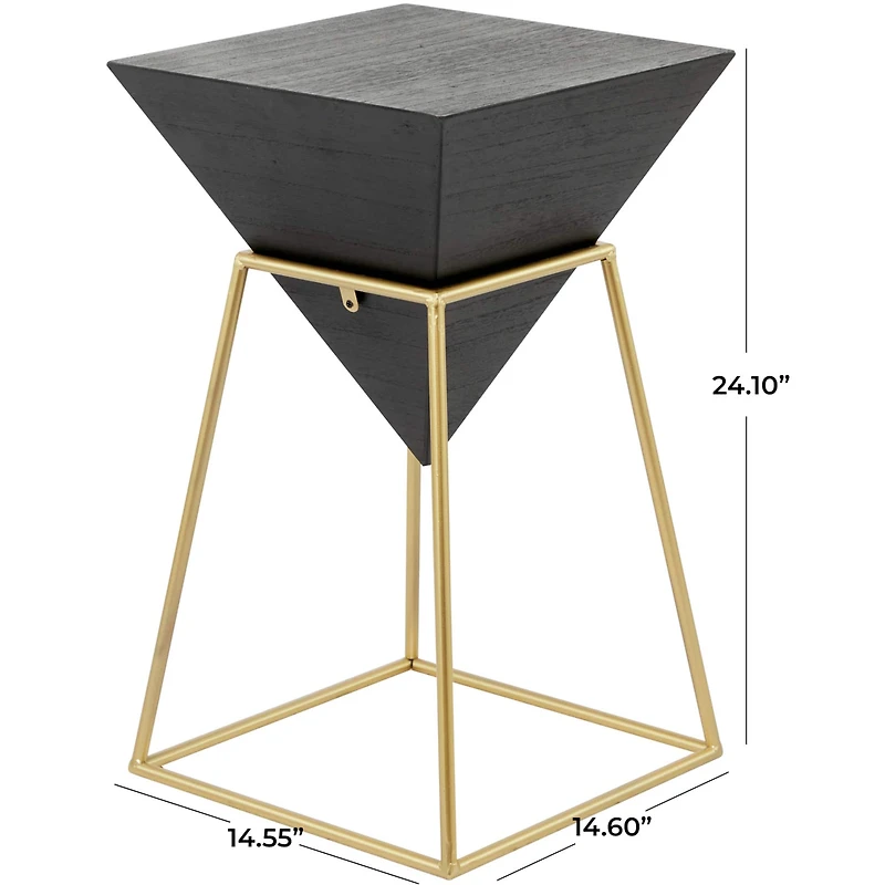 Black Wood Modern Accent Table 24" x 15" x 15"