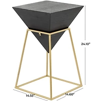 Black Wood Modern Accent Table 24" x 15" x 15"
