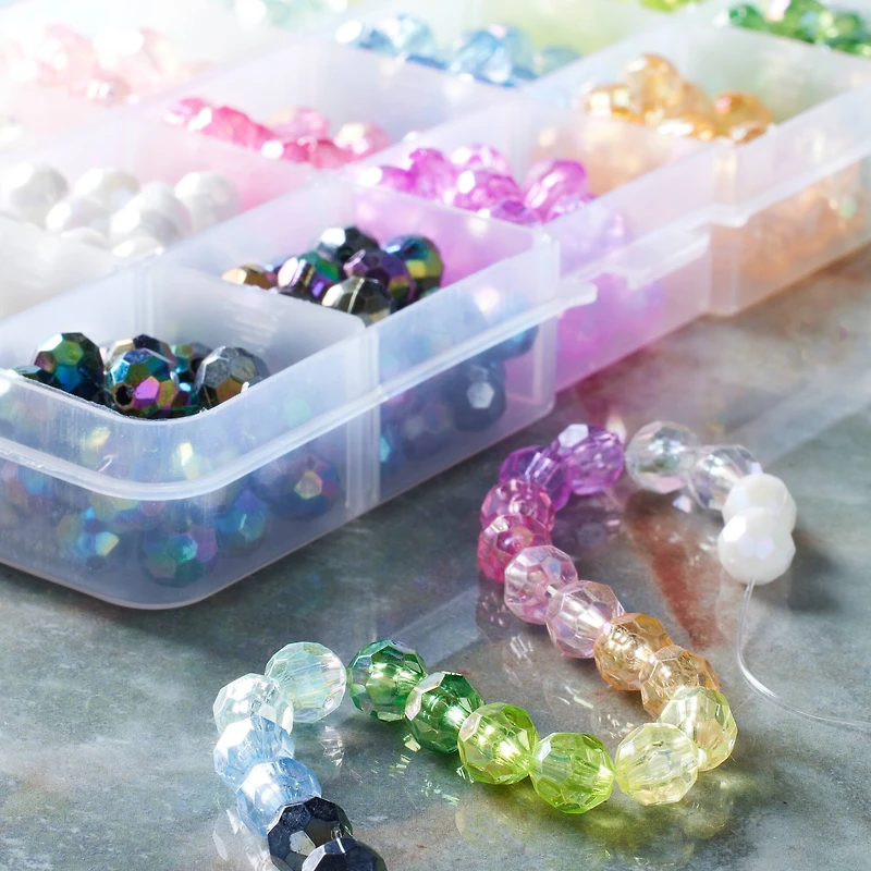 Bead Landing™ Faceted Aurora Borealis Crafting Beads Box
