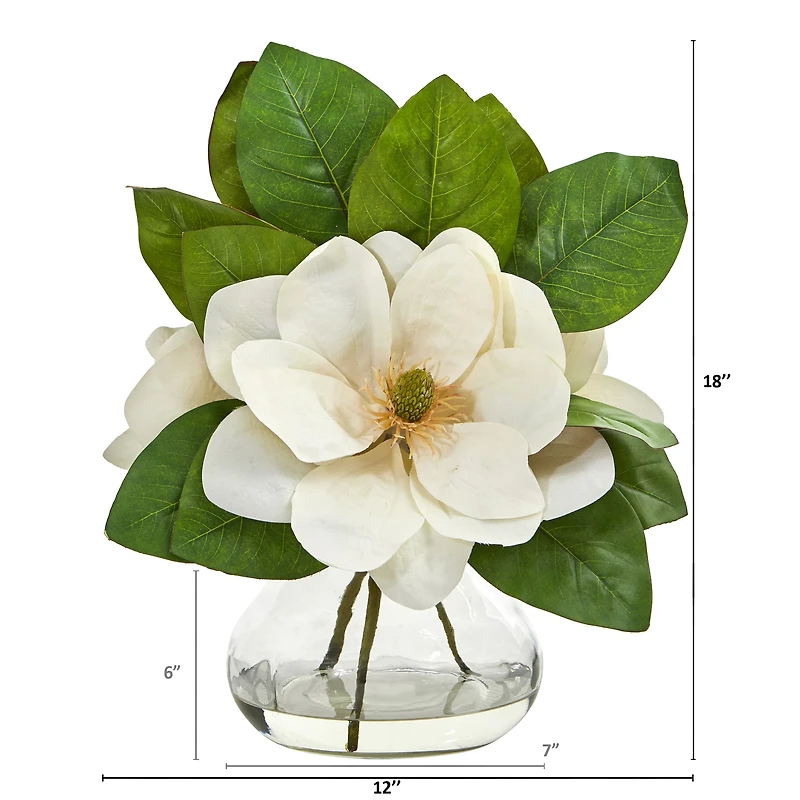 Magnolia Artificial Arrangement in Glass Vase