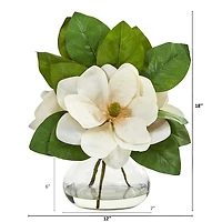 Magnolia Artificial Arrangement in Glass Vase