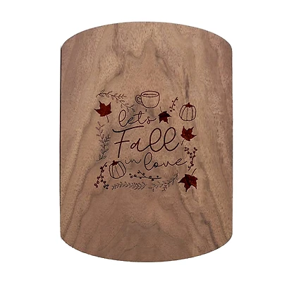 Let's Fall in Love 11" x 8" Walnut Oval Cutting Board