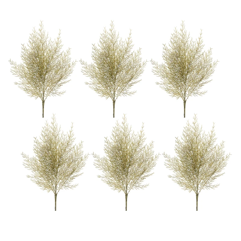 Glittered Green Cedar Sprays, 6ct.